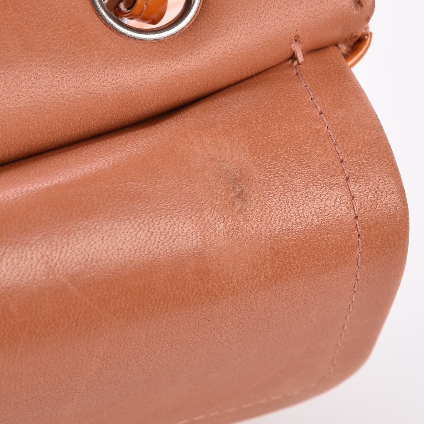 Patent Quilted Small Double Flap Orange