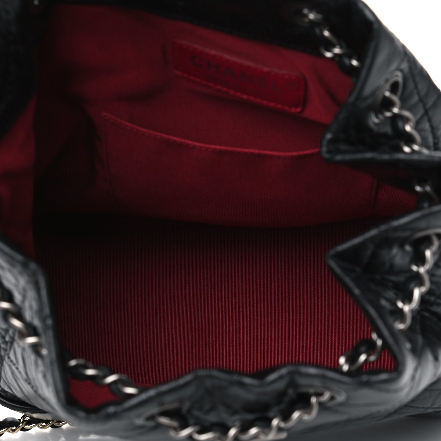 Aged Calfskin Quilted Small Gabrielle Backpack Black