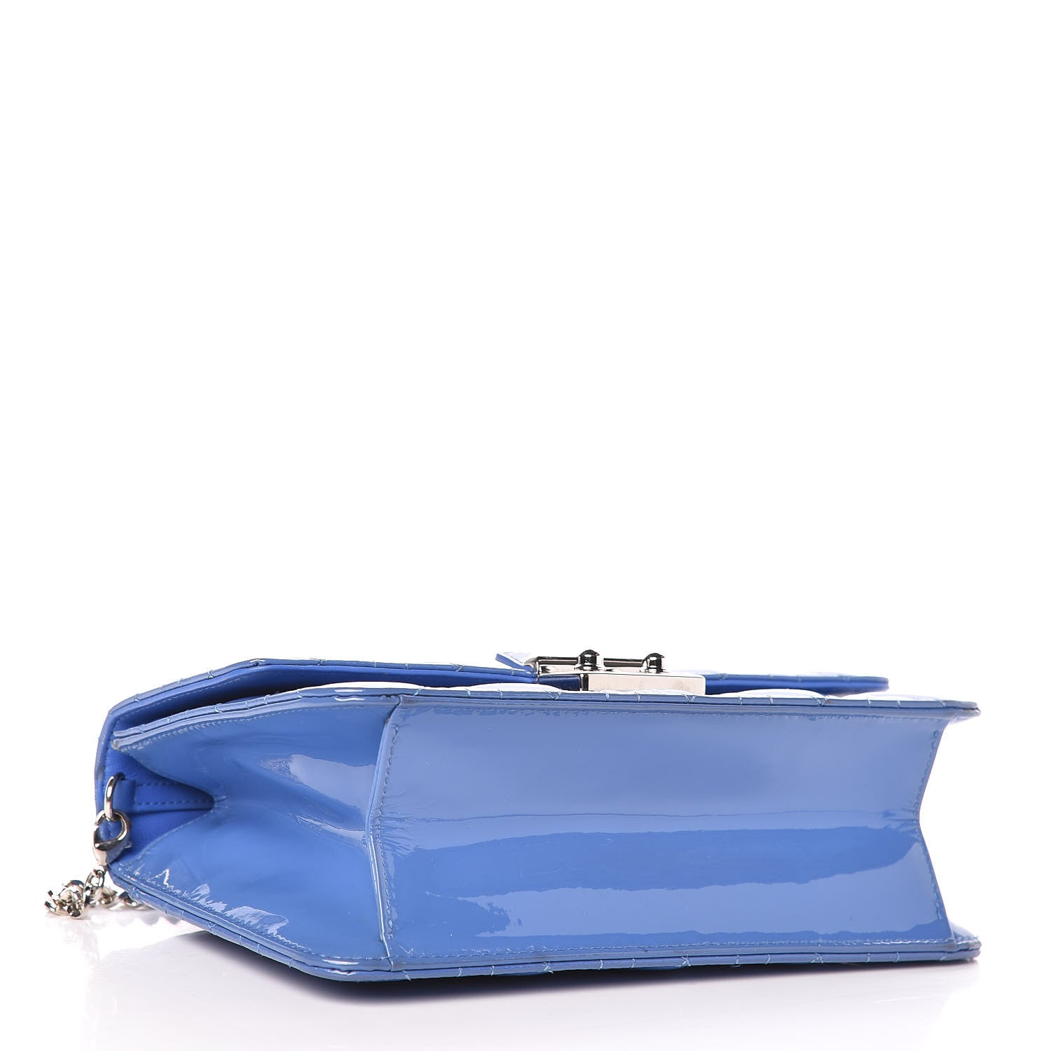 Christian Dior Patent Cannage Miss Dior Promenade Pouch Blue 4 of 13