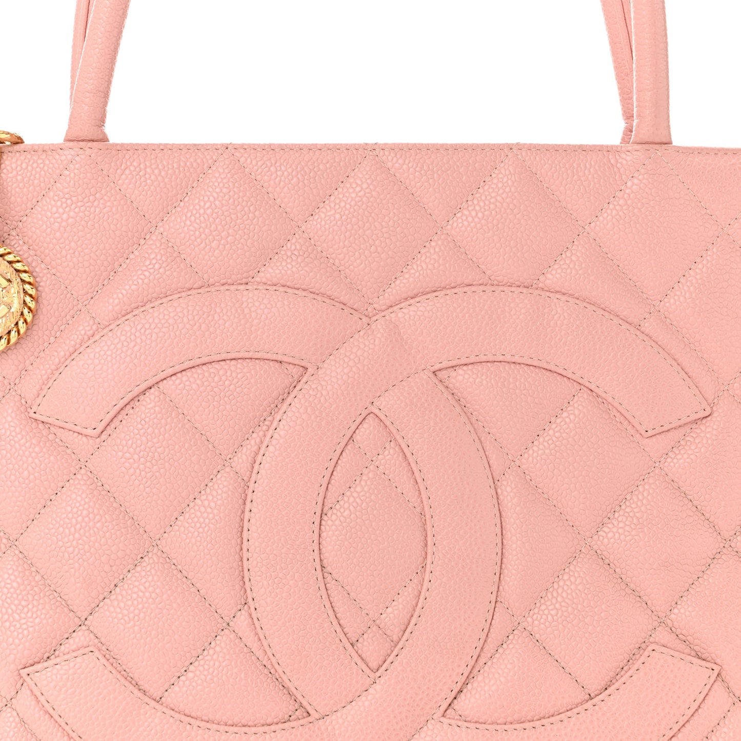 Caviar Quilted Medallion Tote Light Pink