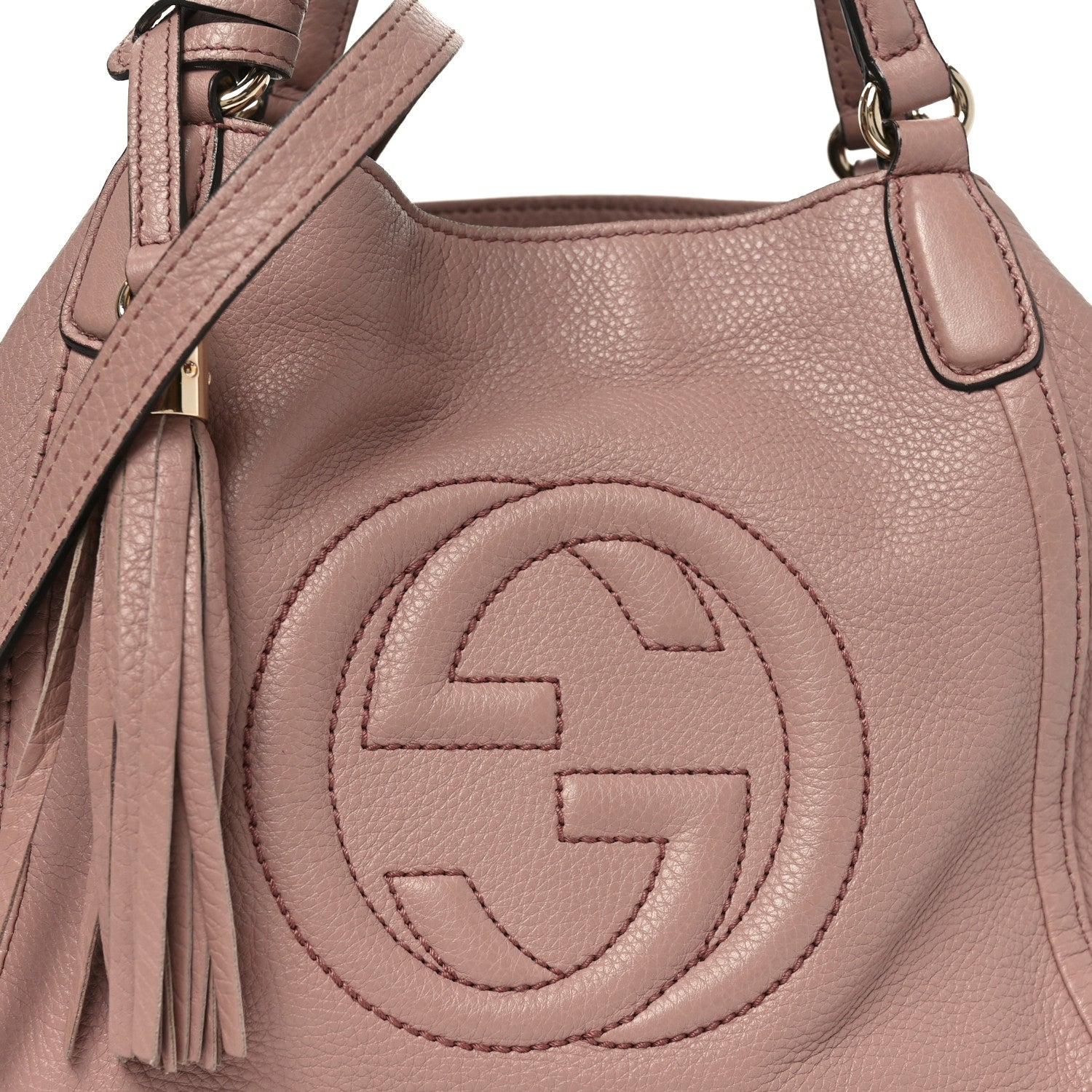 Gucci Pebbled Calfskin Small Soho Shoulder Bag Light Pink 9 of 12