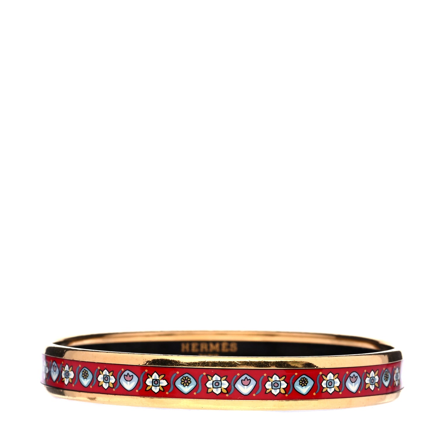 Hermes Enamel Printed Narrow Bracelet 62 4 of 6