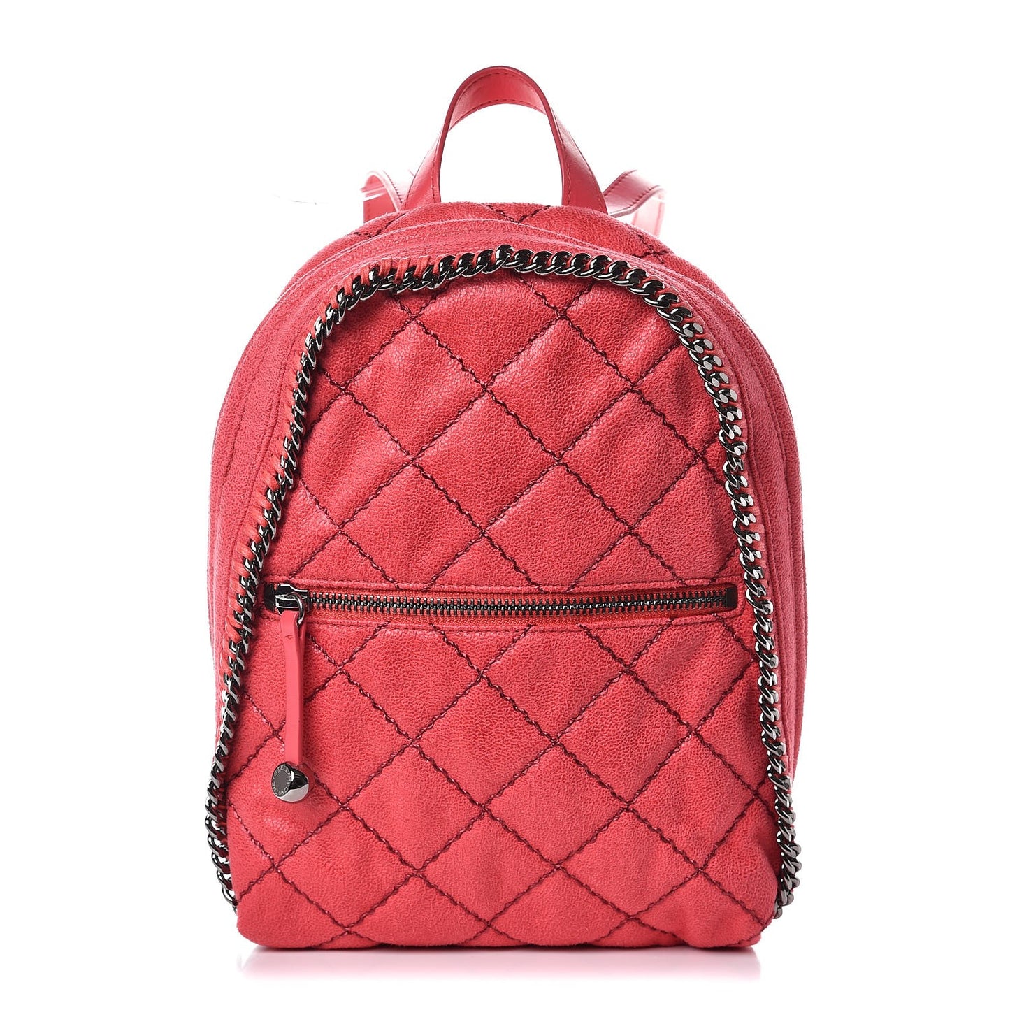 Shaggy Deer Quilted Mini Falabella Backpack Pink Fluo