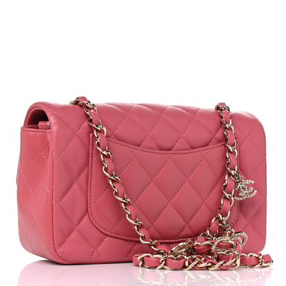 Chanel Lambskin Quilted Valentine Charms Mini Rectangular Flap Pink 3 of 10