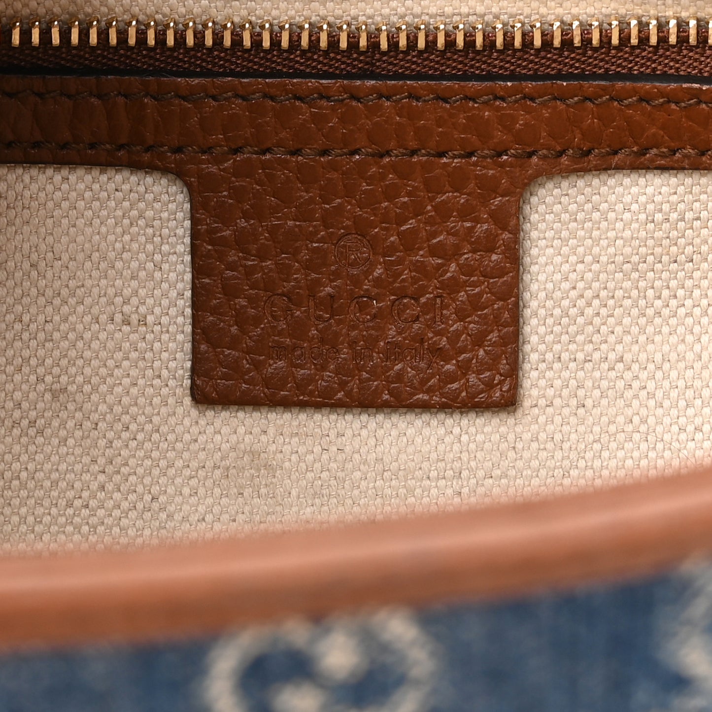 New Denim GG Monogram Calfskin Small Jackie 1961 Hobo Blue Tea Cuir