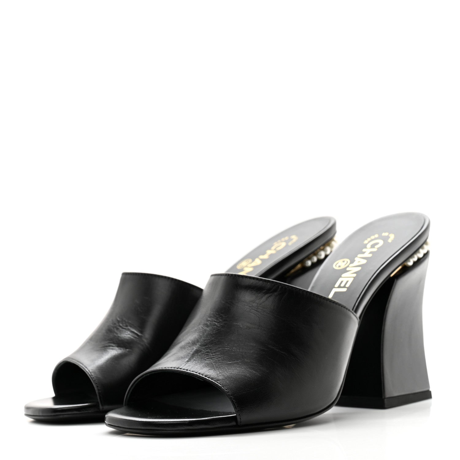 Chanel Shiny Goatskin Pearl Mule 40 Black 3 of 9