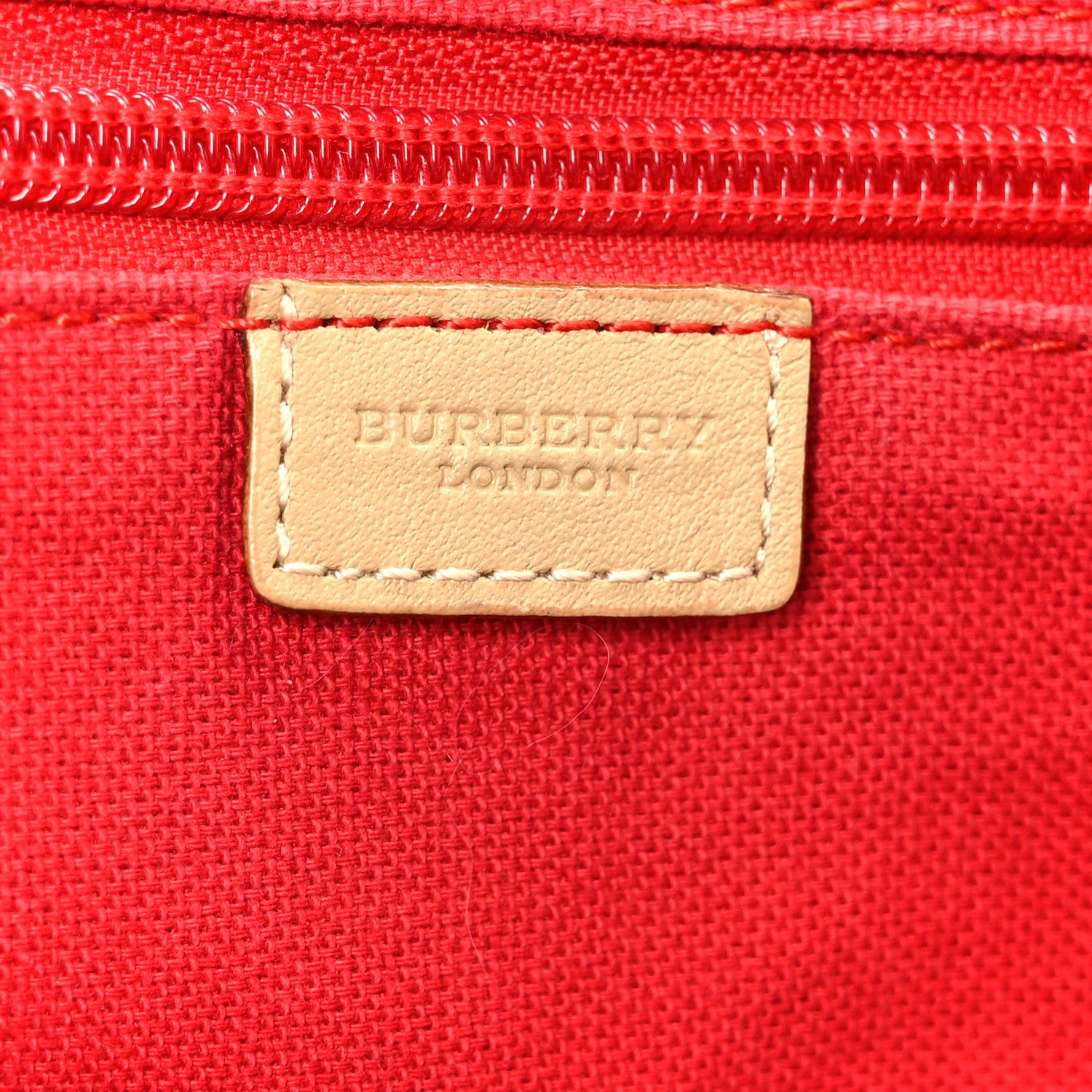 Burberry Vintage Check Tote Red 6 of 12