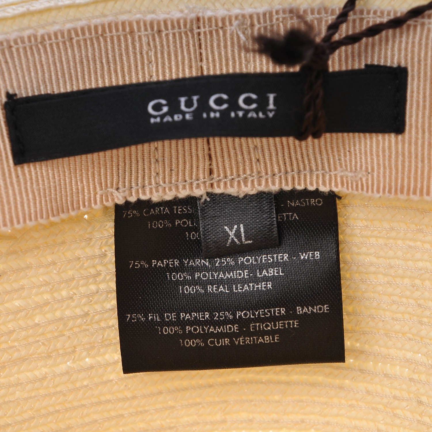 Gucci Straw Web Fedora Hat XL 7 of 7