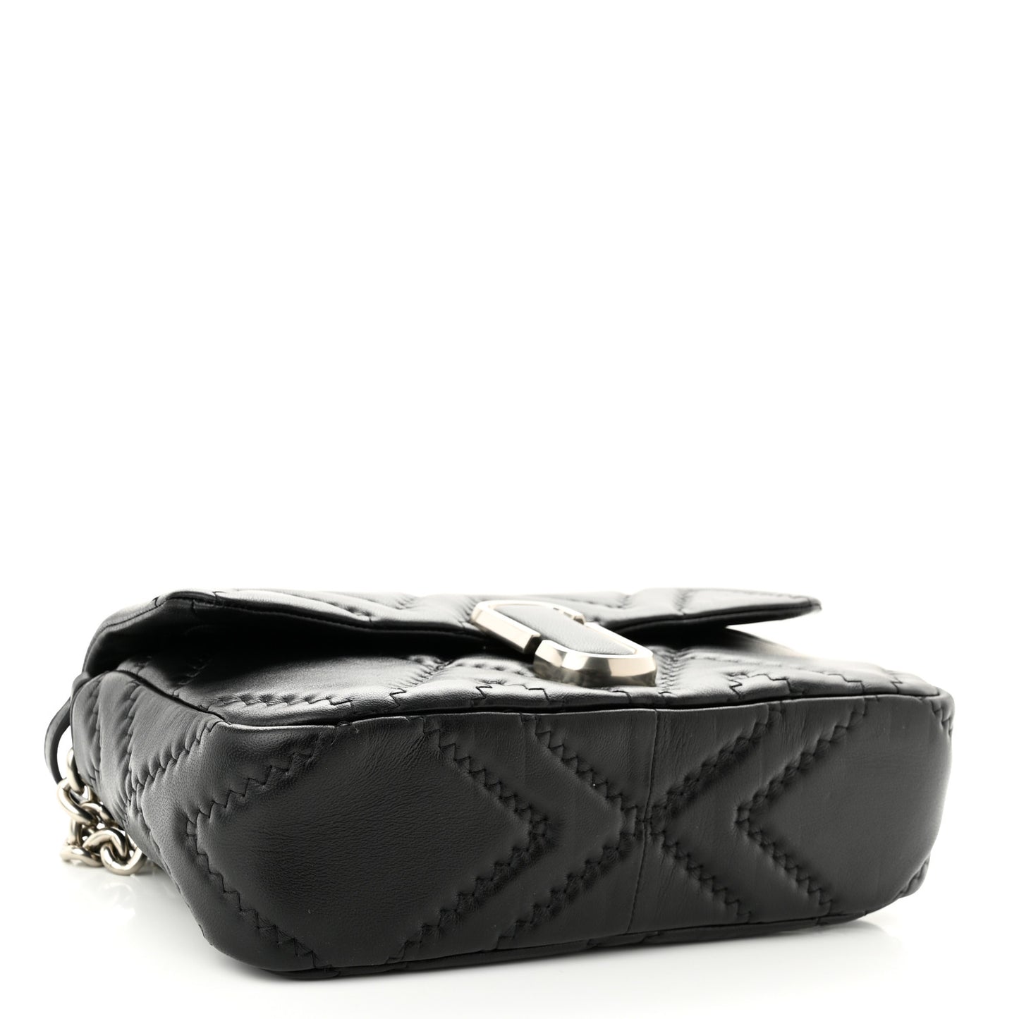 Lambskin Quilted J Marc Large Shoulder Bag Black