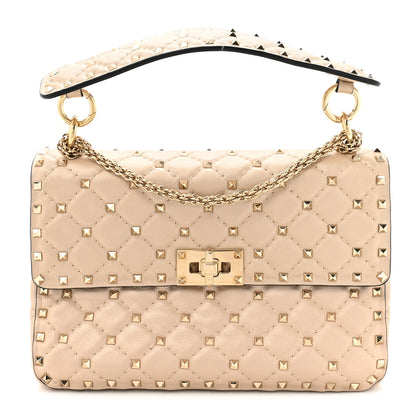 Valentino Garavani Lambskin Medium Rockstud Spike Shoulder Bag Poudre 1 of 10
