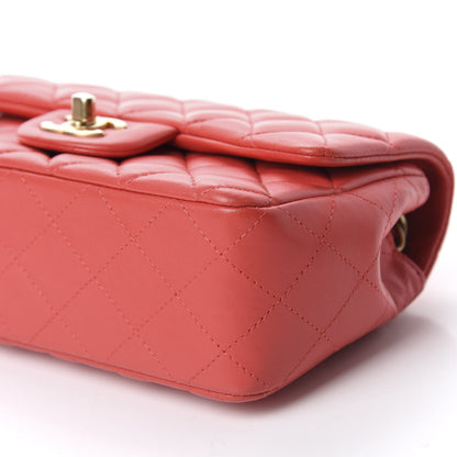 Chanel Lambskin Quilted Mini Rectangular Flap Red 7 of 12
