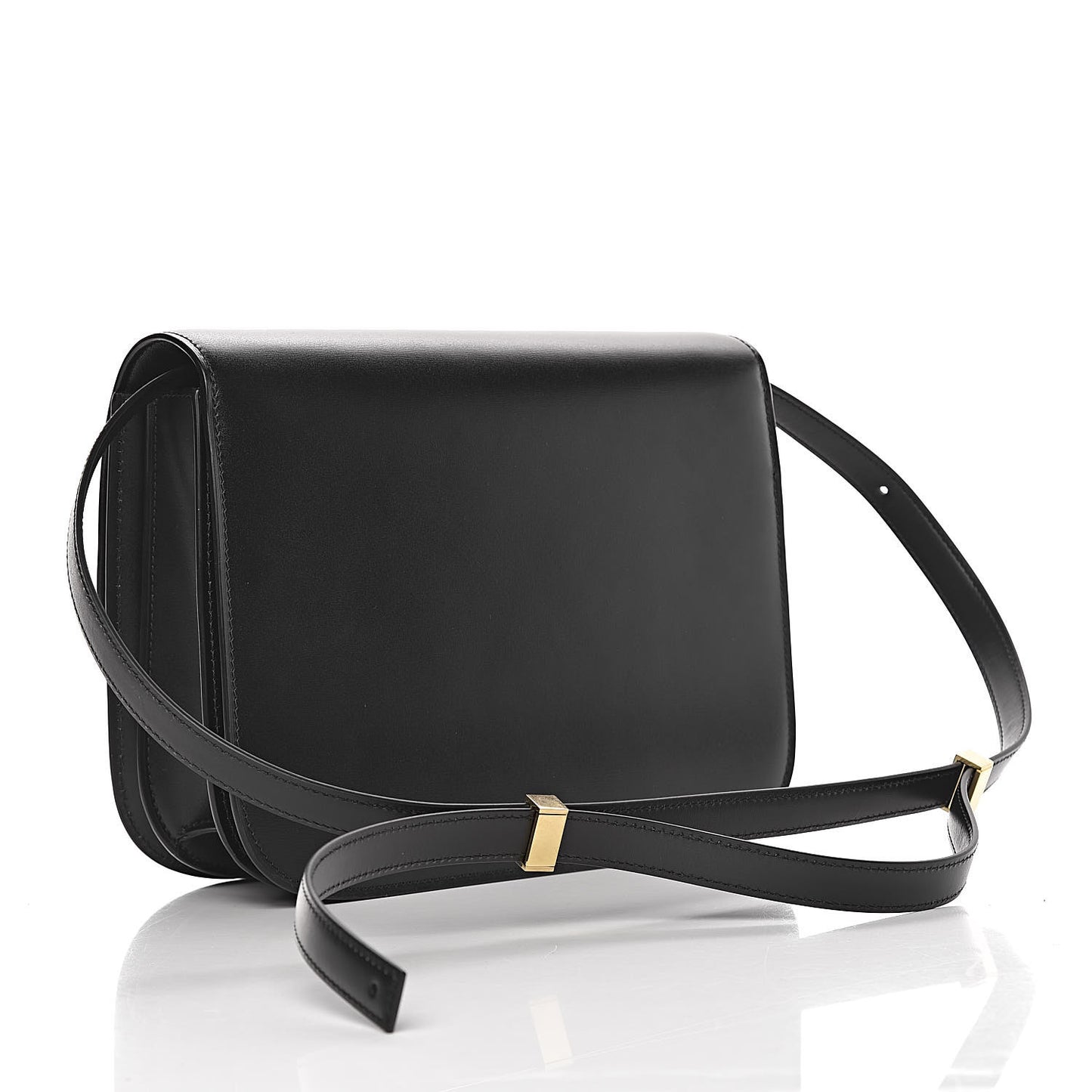 Box Calfskin Medium Classic Box Flap Bag Black