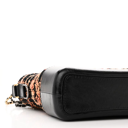 Chanel Tweed Calfskin Medium Gabrielle Hobo Black Brown 9 of 10