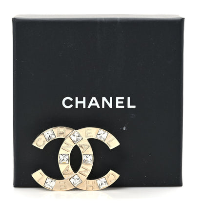 Chanel Baguette Crystal Logo CC Brooch Gold 4 of 4