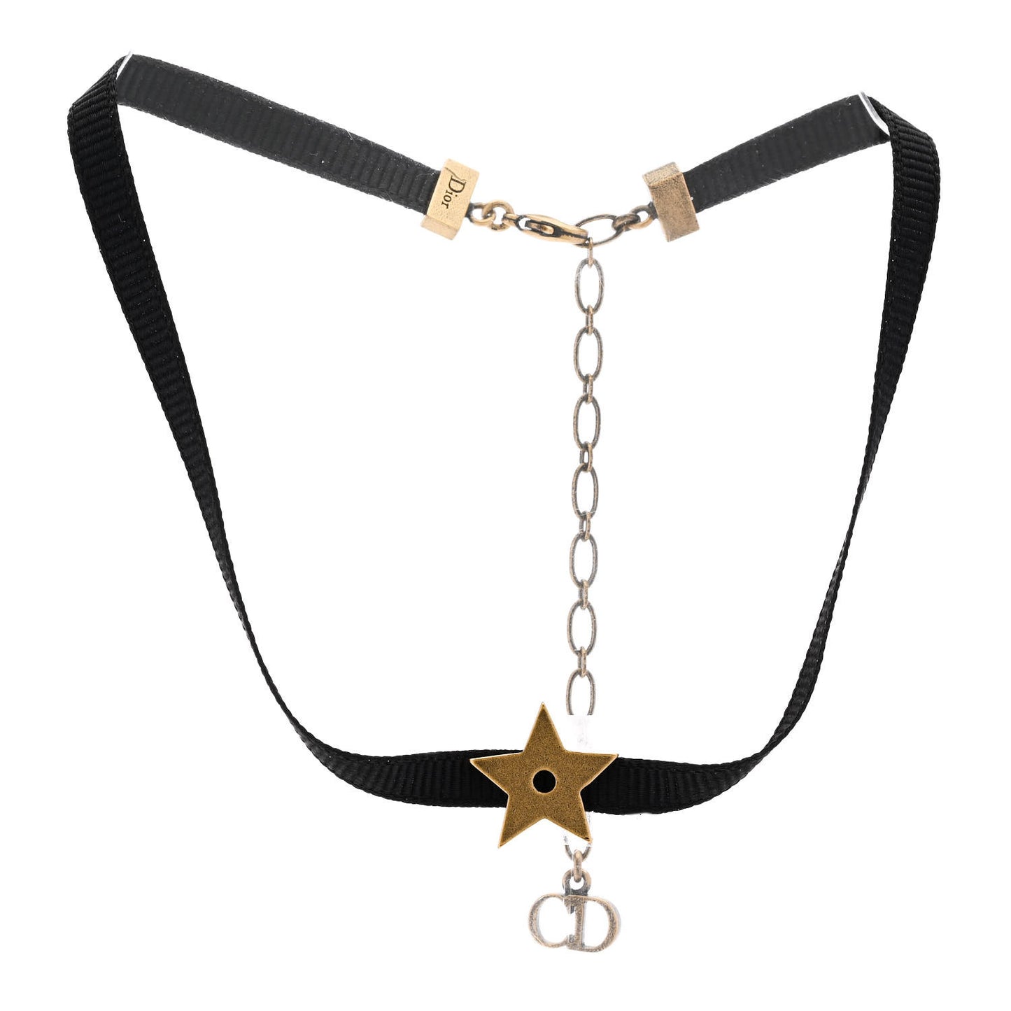 Grosgrain Ribbon Star Choker Necklace Black