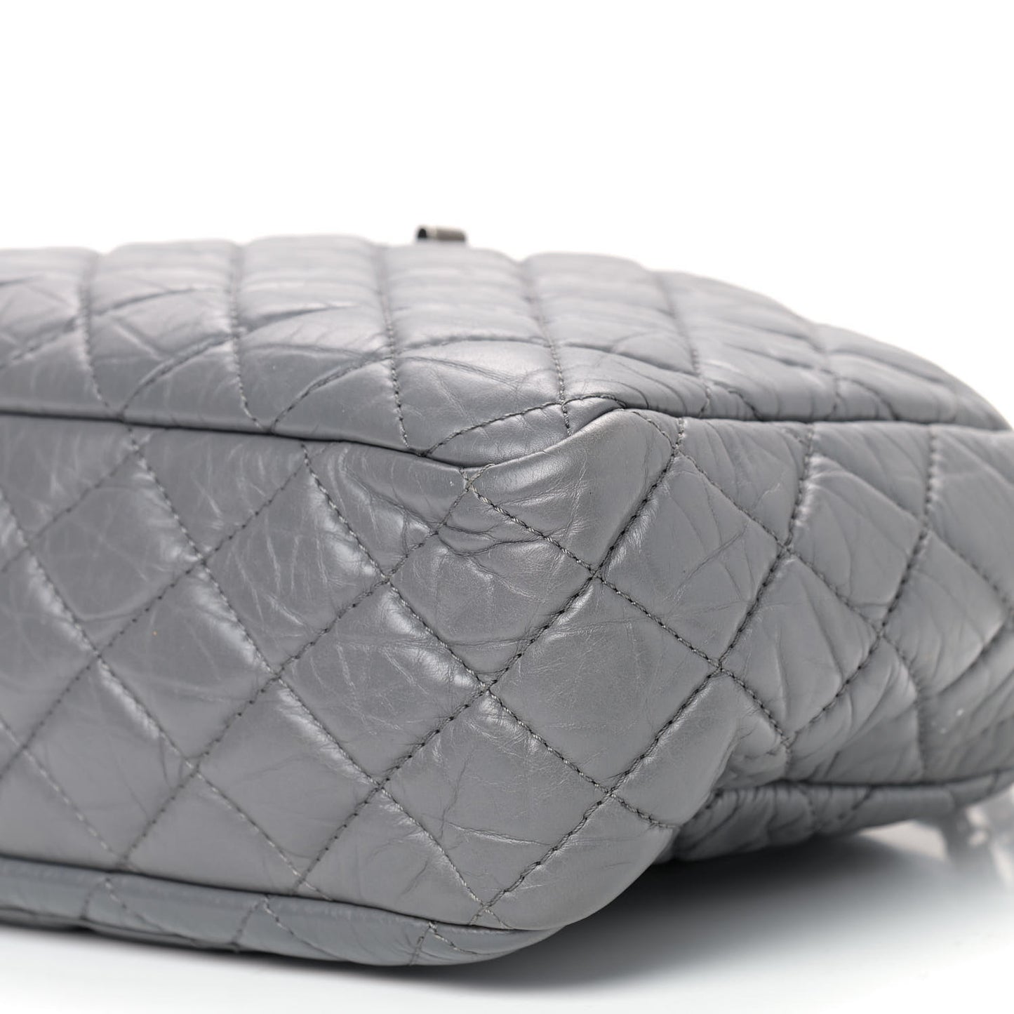 Aged Calfskin Quilted Large Reissue Camera Case Grey