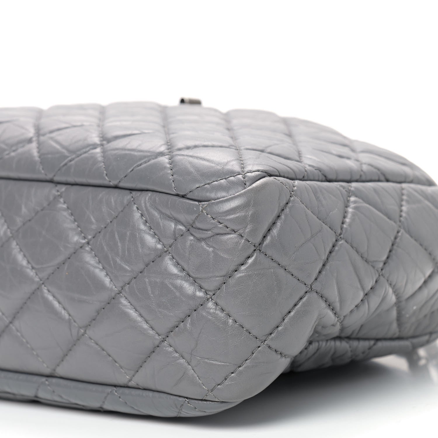 Chanel Aged Calfskin Quilted Large Reissue Camera Case Grey 10 of 10