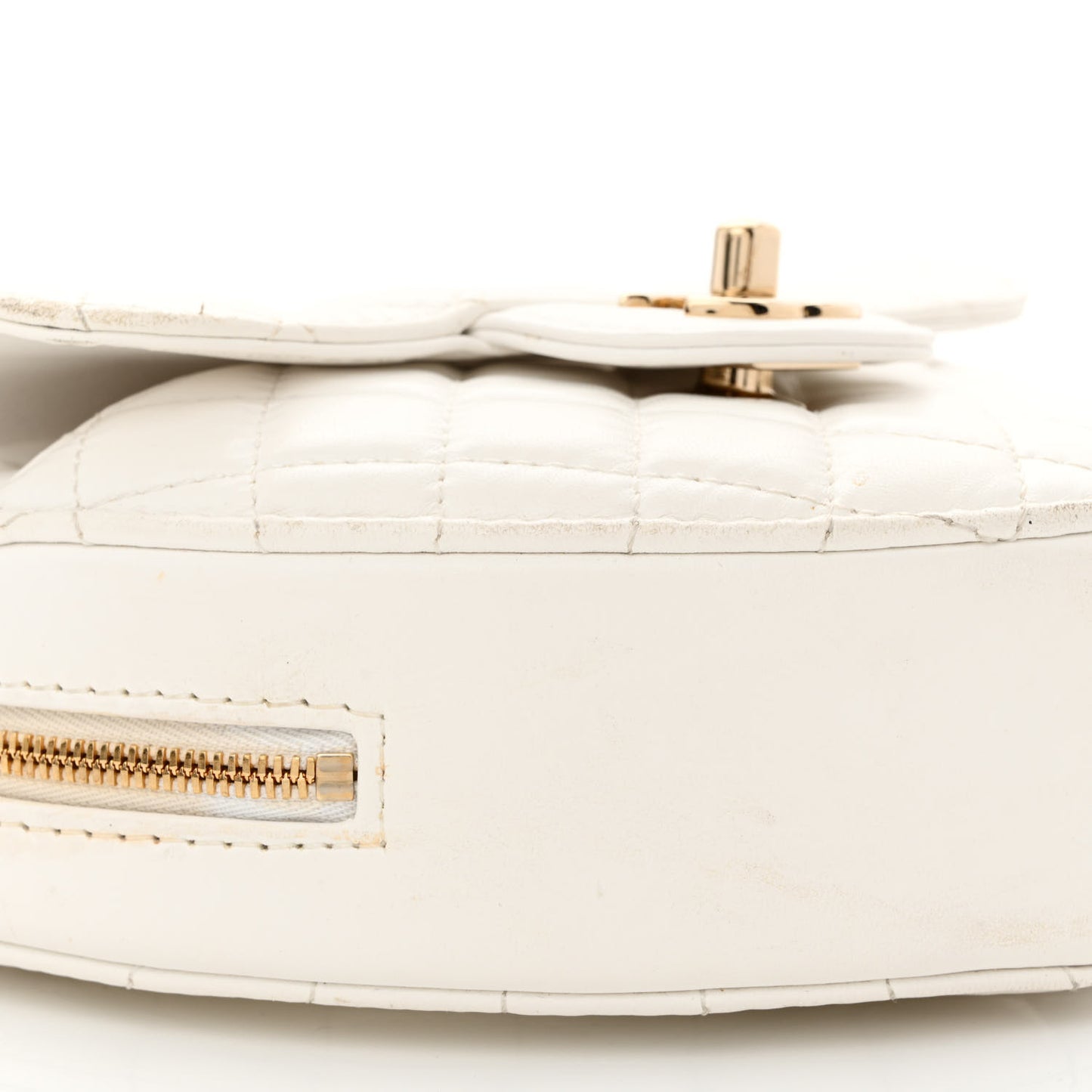 Lambskin Quilted CC In Love Heart Bag White