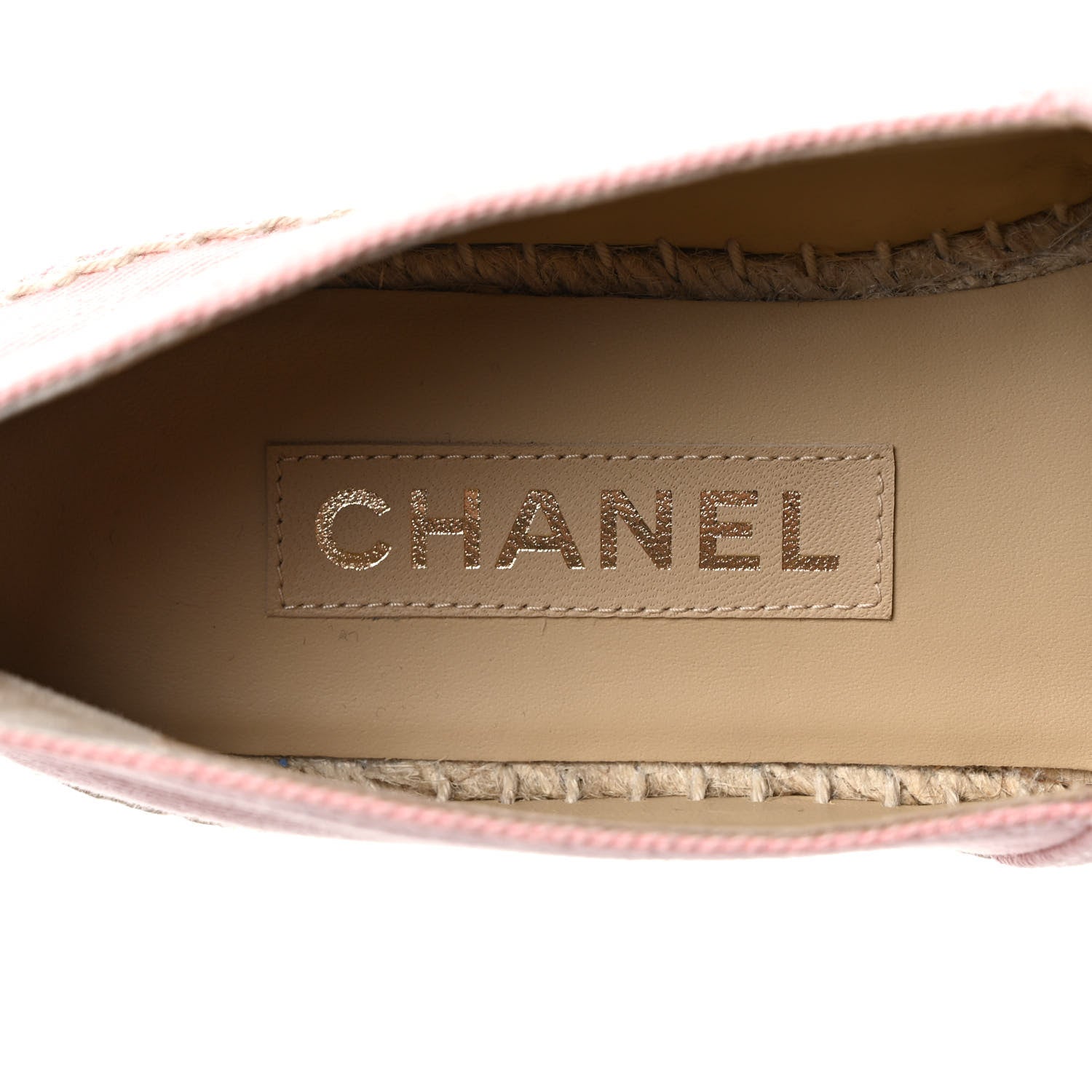 Chanel Denim Toile CC Espadrilles 38 Pink Black 6 of 7