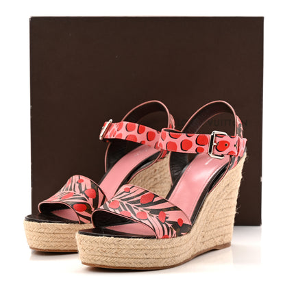 Louis Vuitton Monogram Jungle Dots Espadrille Wedge Sandals 39.5 Sugar Pink Poppy 11 of 11