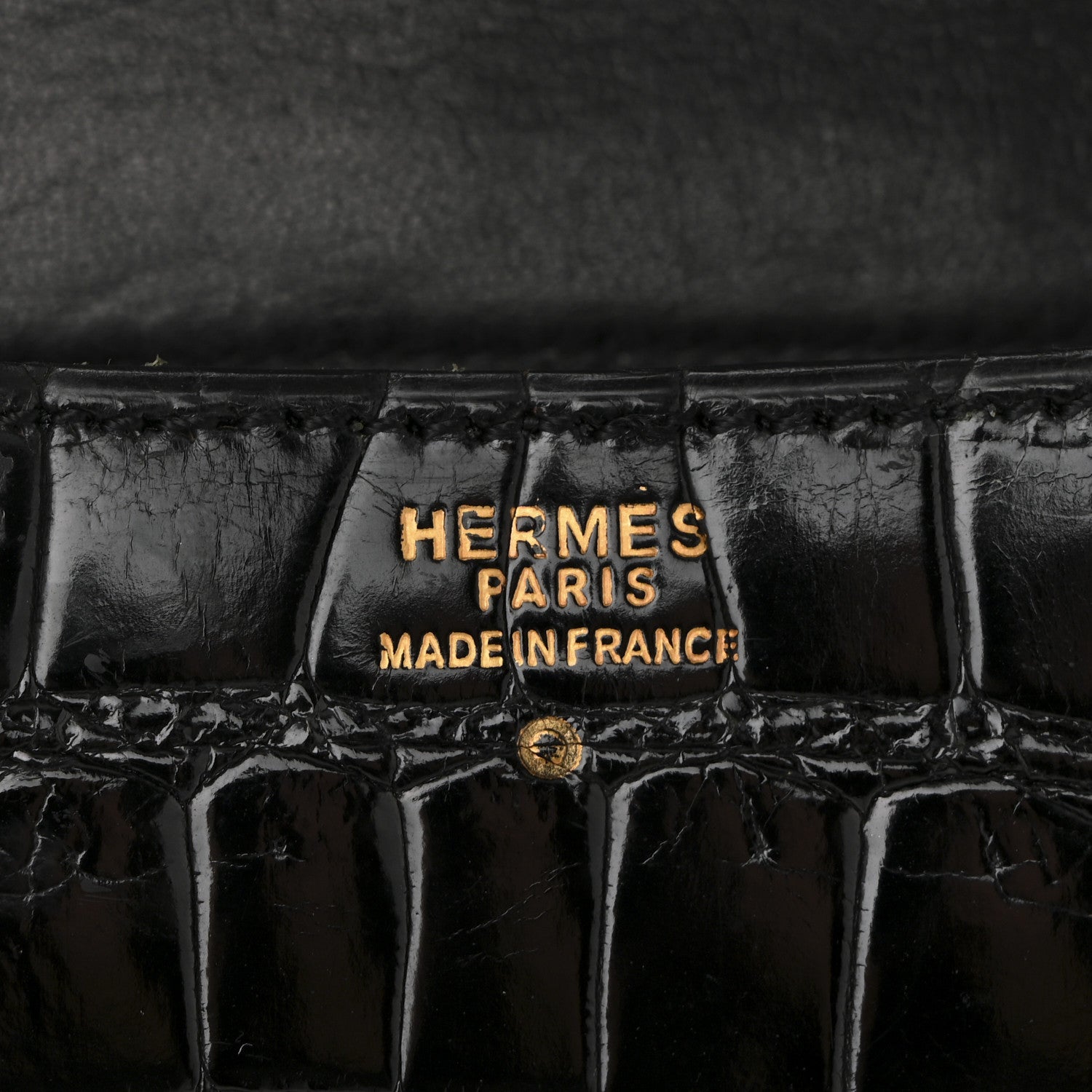 Hermes Shiny Caiman Crocodile Constance 23 Black 6 of 14