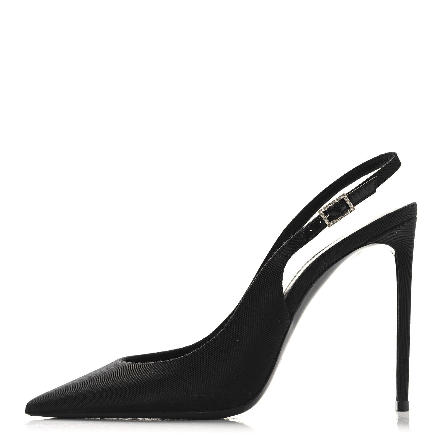 Saint Laurent Grosgrain Penelope Zoe 105 Slingback Pump 38 Black 1 of 10