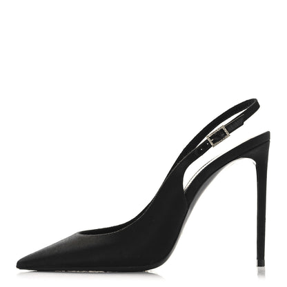Saint Laurent Grosgrain Penelope Zoe 105 Slingback Pump 38 Black 1 of 10