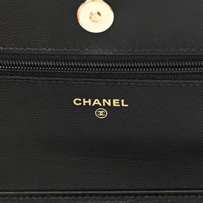 Chanel Goatskin Quilted Quilted Like A Wallet Wallet On Chain WOC Black 6 of 17