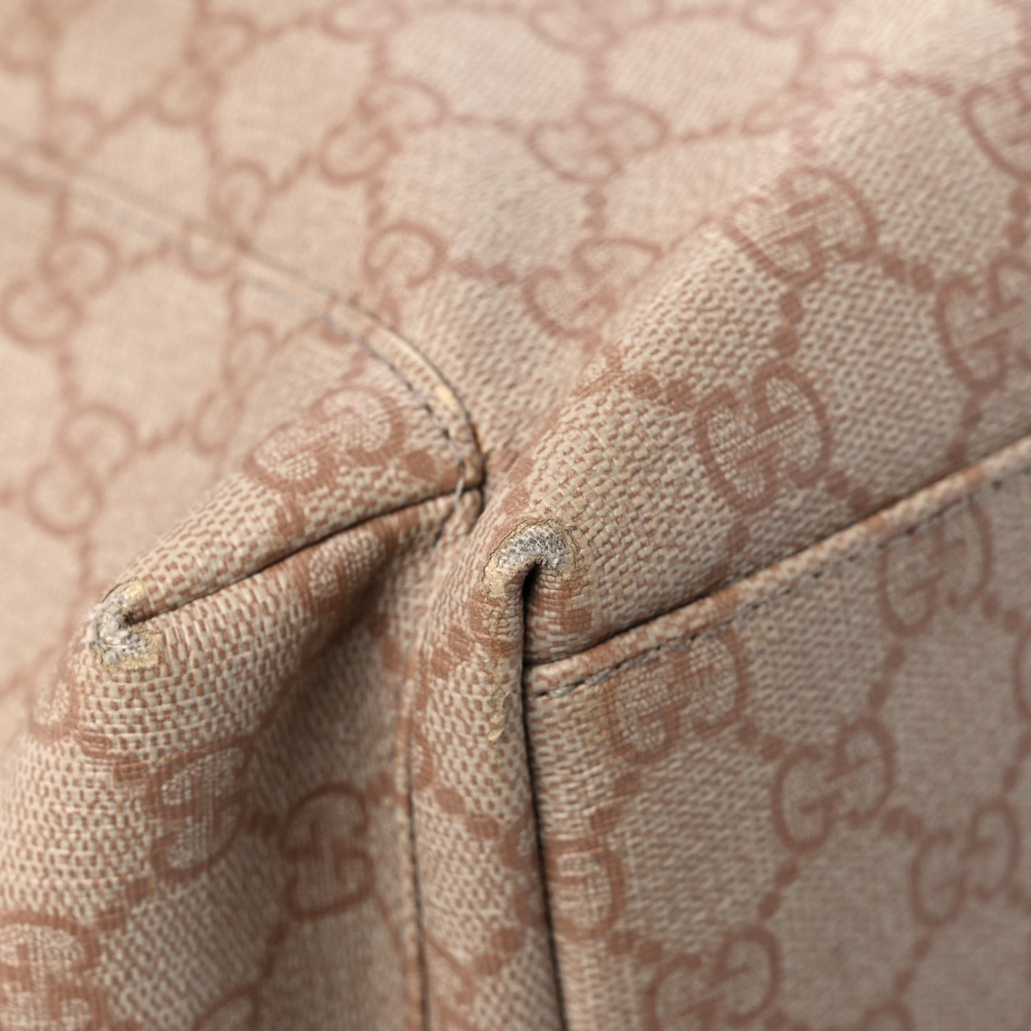 GG Supreme Monogram Messenger Diaper Bag Beige