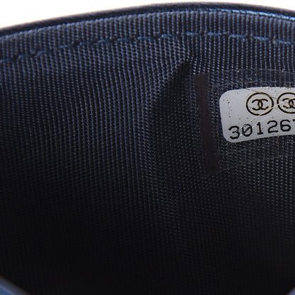 Chanel Metallic Lambskin Quilted Card Holder Navy 7 of 7
