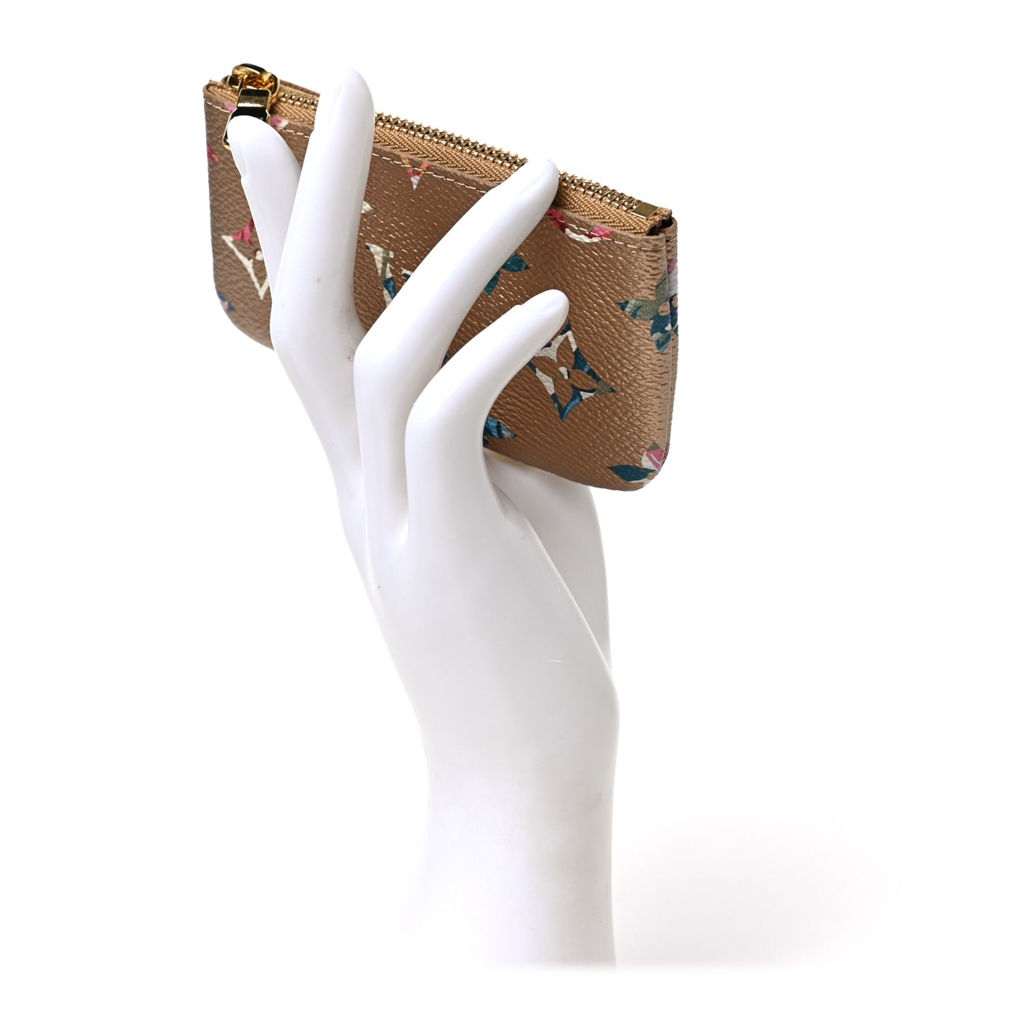 Metallic Monogram LV Garden Key Pouch Gold