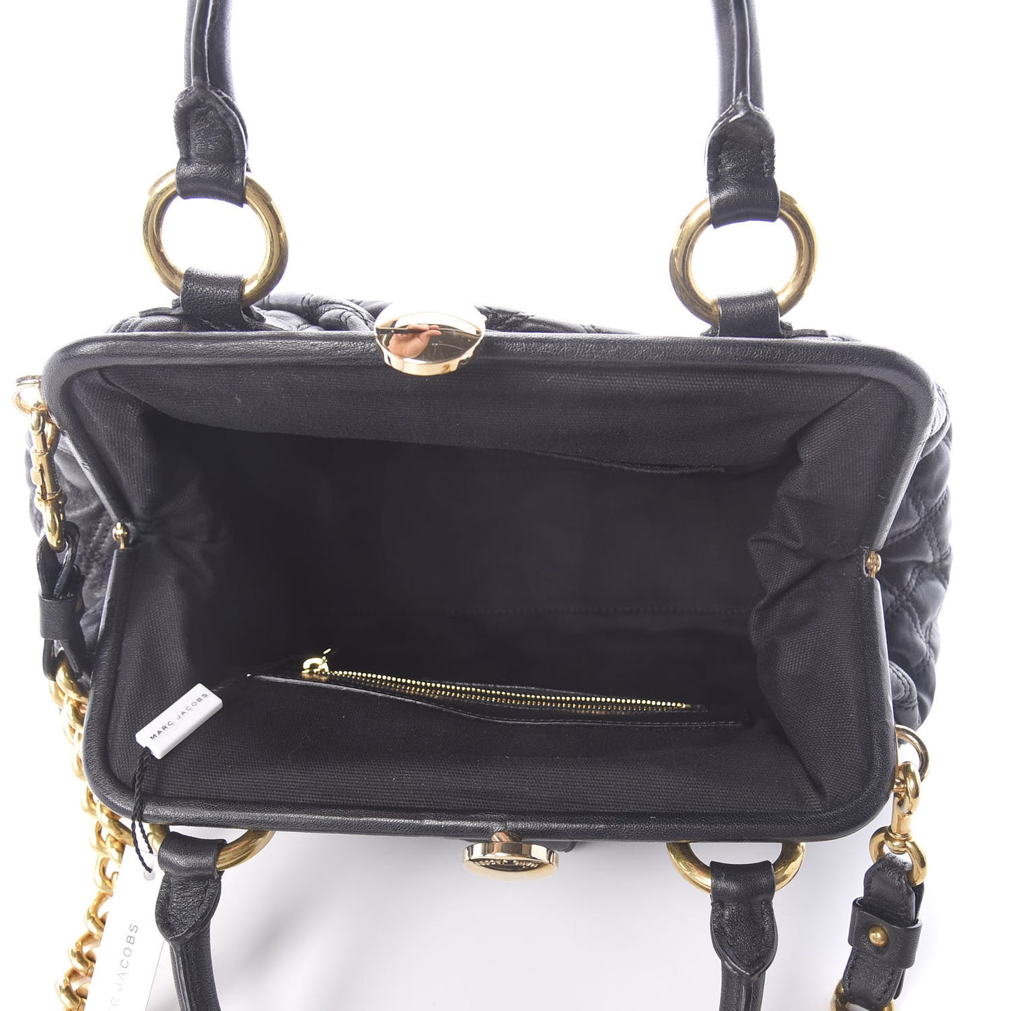 Calfskin Quilted Stam Black