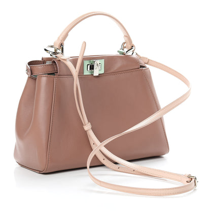 Fendi Nappa Colorblock Mini Peekaboo Iconic Satchel English Rose Plaster Oxigen 5 of 15