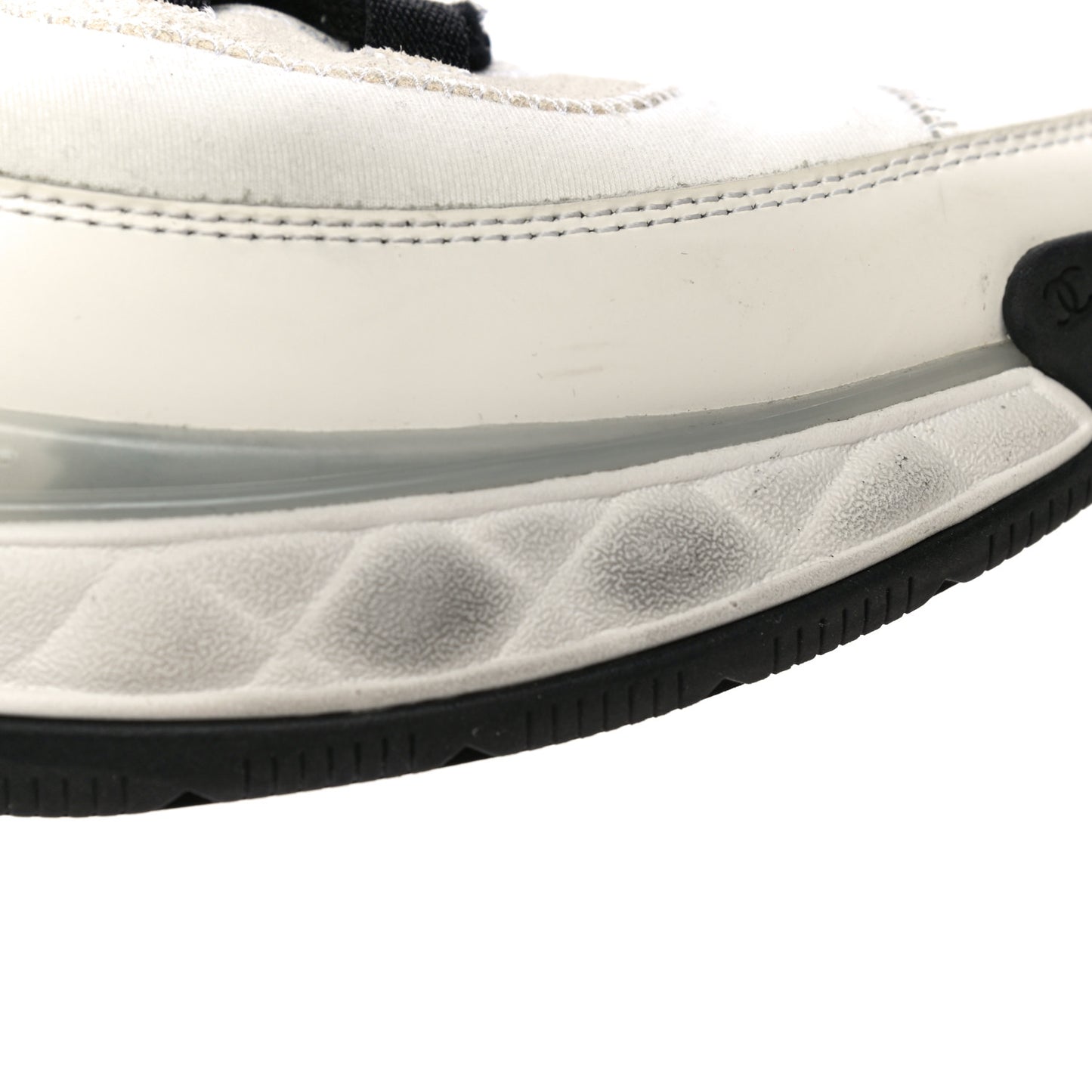 Velvet Calfskin Mixed Fibers CC Sneakers 40 Ivory Black