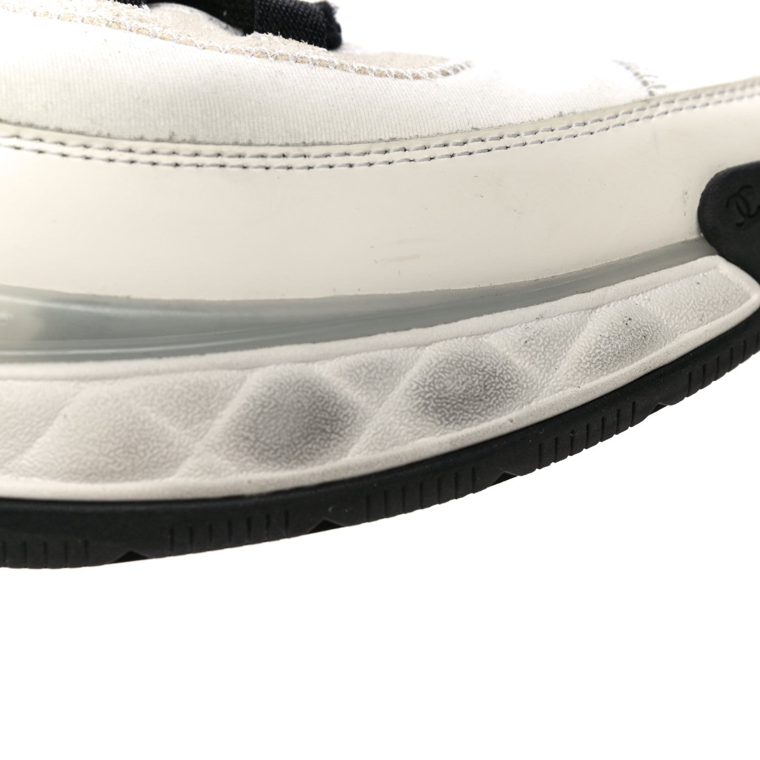 Chanel Velvet Calfskin Mixed Fibers CC Sneakers 40 Ivory Black 12 of 16