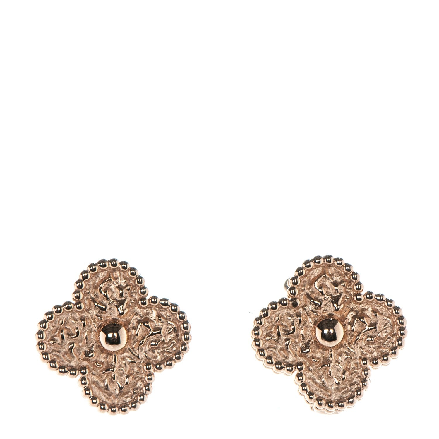 Van Cleef & Arpels 18K Rose Gold Vintage Alhambra Earrings 1 of 7