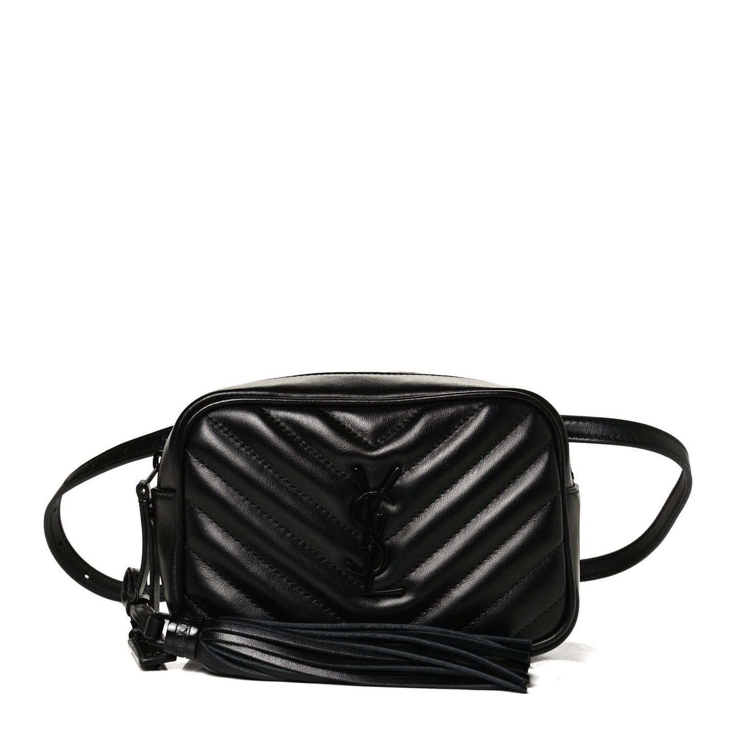 Calfskin Matelasse Monogram Lou Belt Bag Black