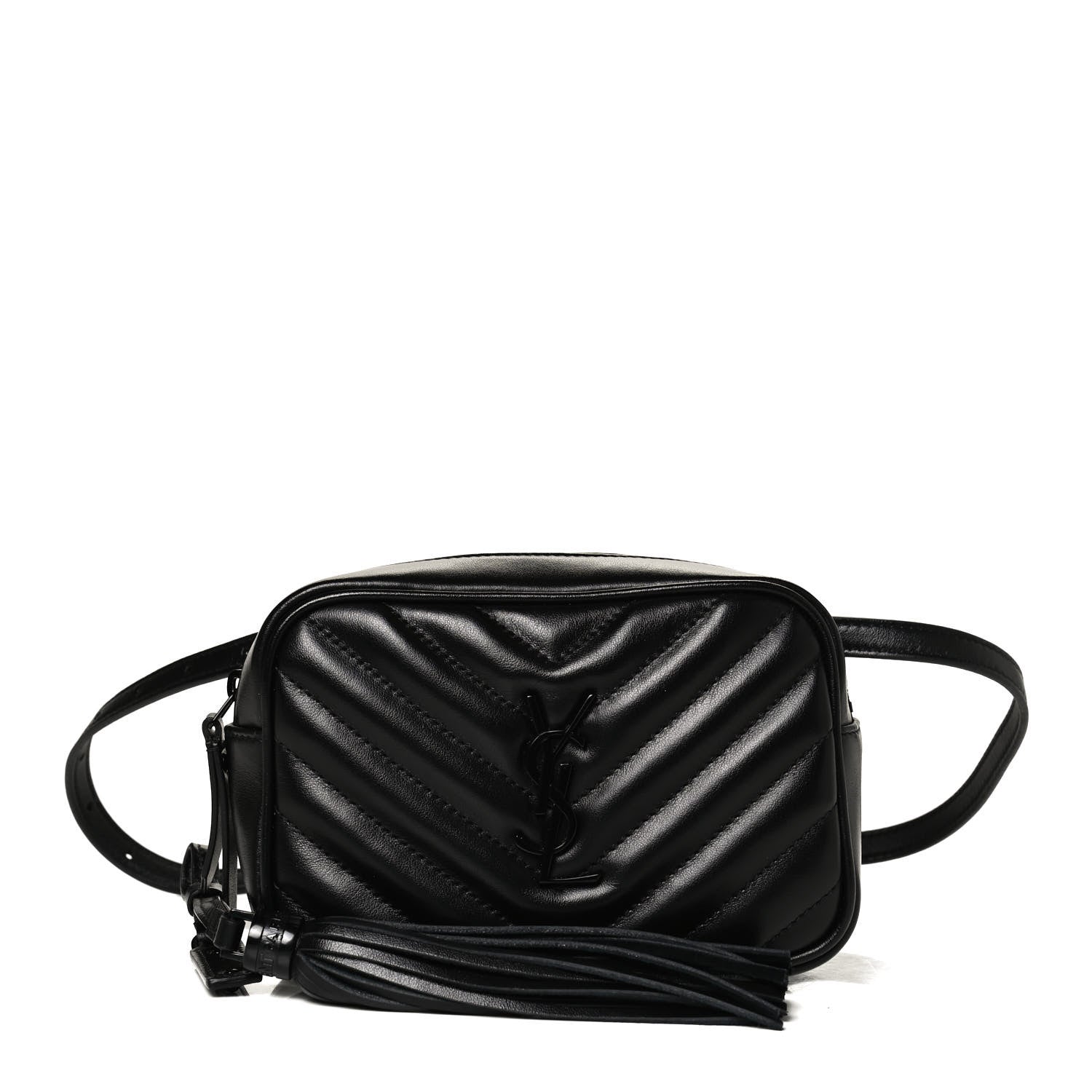 Saint Laurent Calfskin Matelasse Monogram Lou Belt Bag Black 1 of 12
