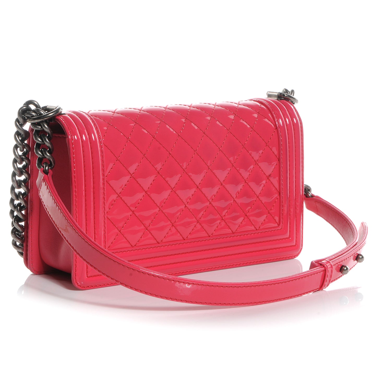 Patent Leather Medium Boy Flap Pink