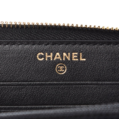 Chanel Caviar Quilted Medium Filigree Zip Around Wallet Black 6 of 9