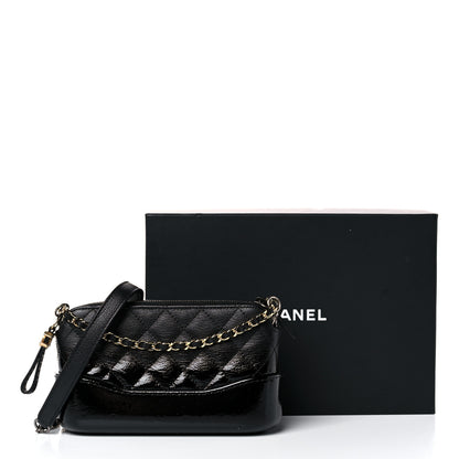 Chanel Patent Goatskin Quilted Small Gabrielle Clutch With Chain Black 15 of 15