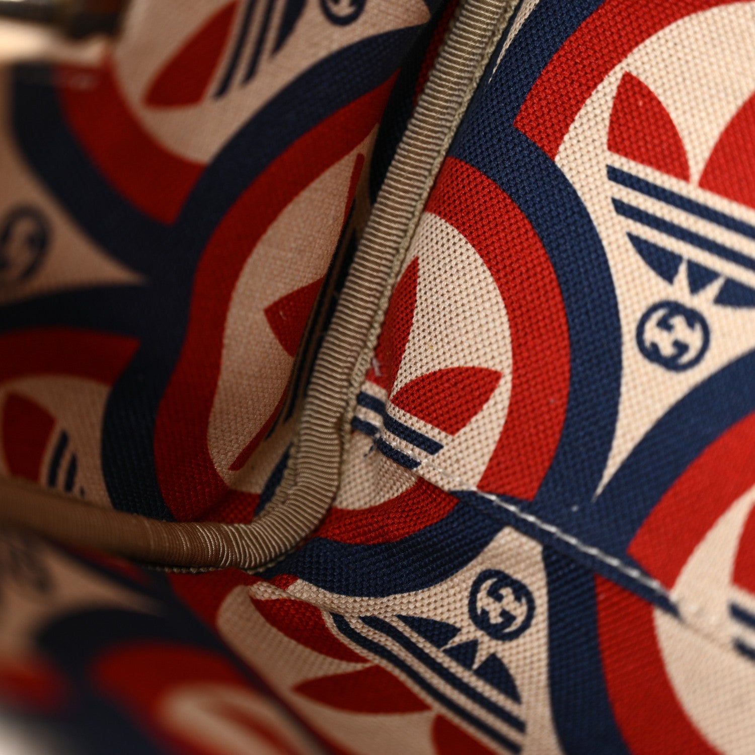 Gucci X ADIDAS Textured Dollar Calfskin Web Trefoil Logo Embossed Mini Bowling Bag Off White 11 of 14