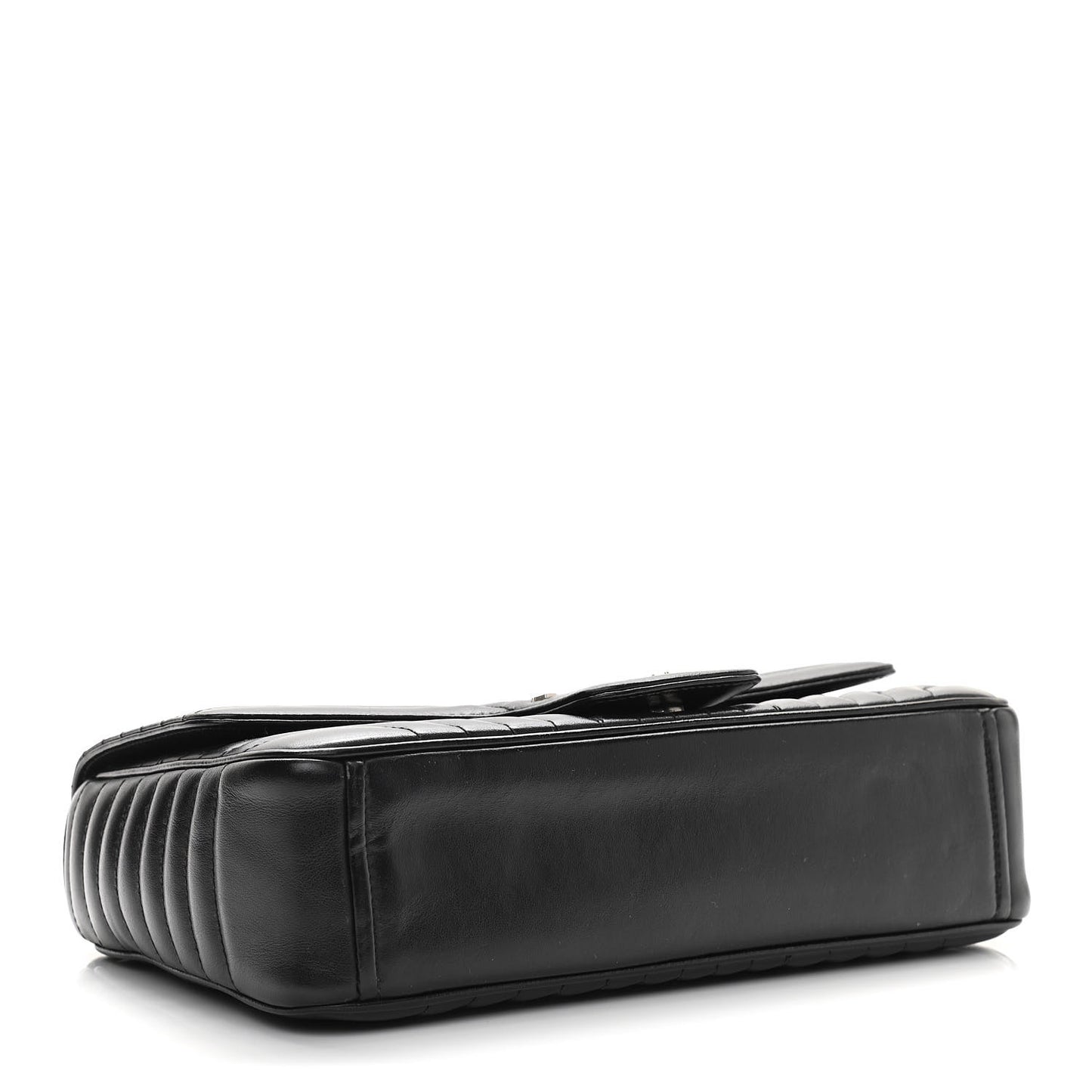 Soft Calfskin Impunture Diagramme Large Chain Flap Shoulder Bag Black