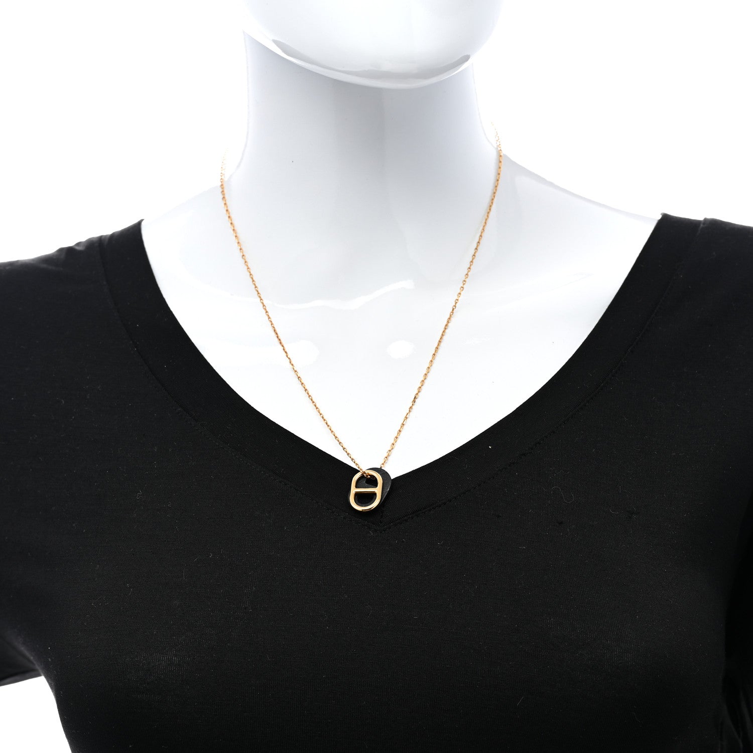 Hermes Swift O'Maillon Pendant Necklace Black 2 of 6