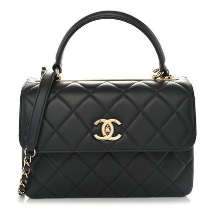 Chanel Lambskin Quilted Small Trendy CC Dual Handle Flap Bag Dark Grey 1 of 11