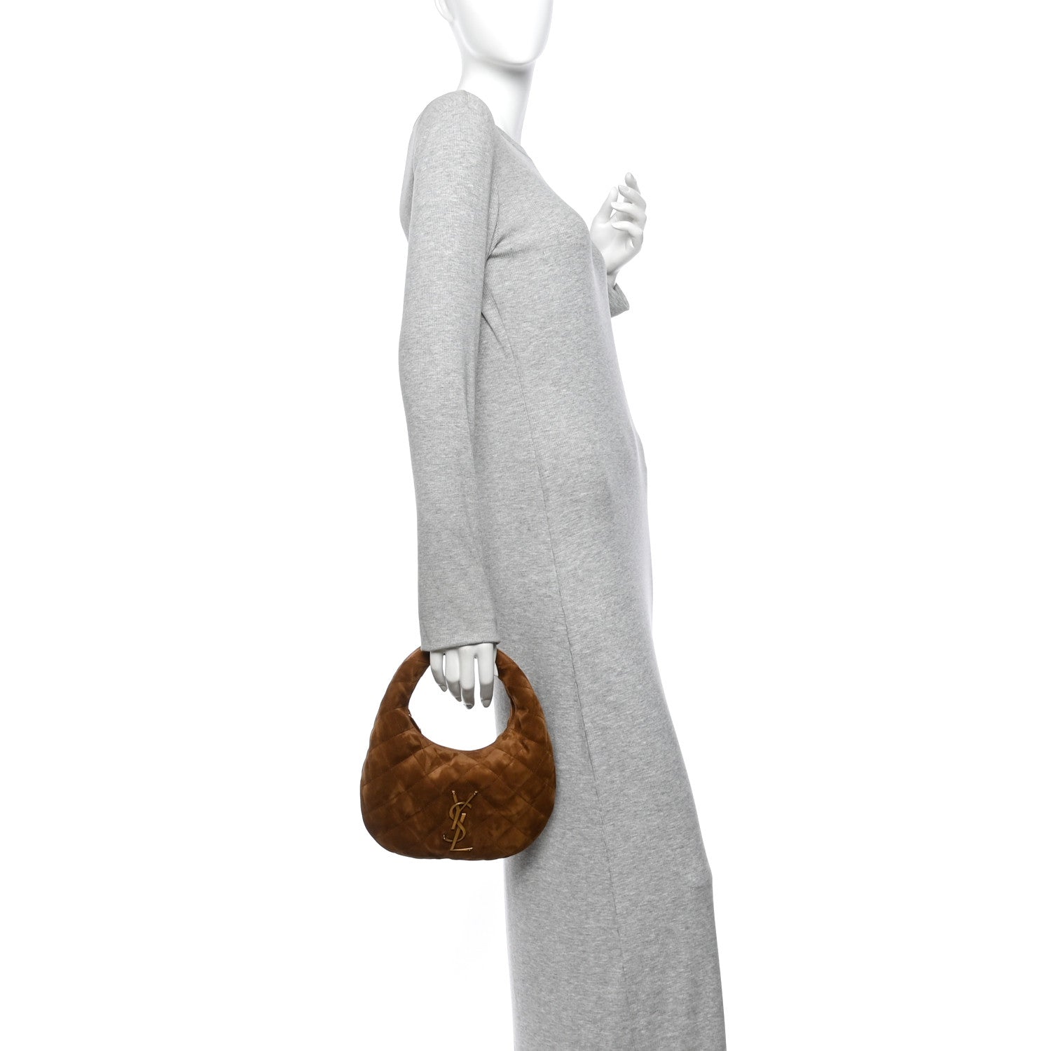 Saint Laurent Suede Quilted Icarino Bag Cognac 2 of 10