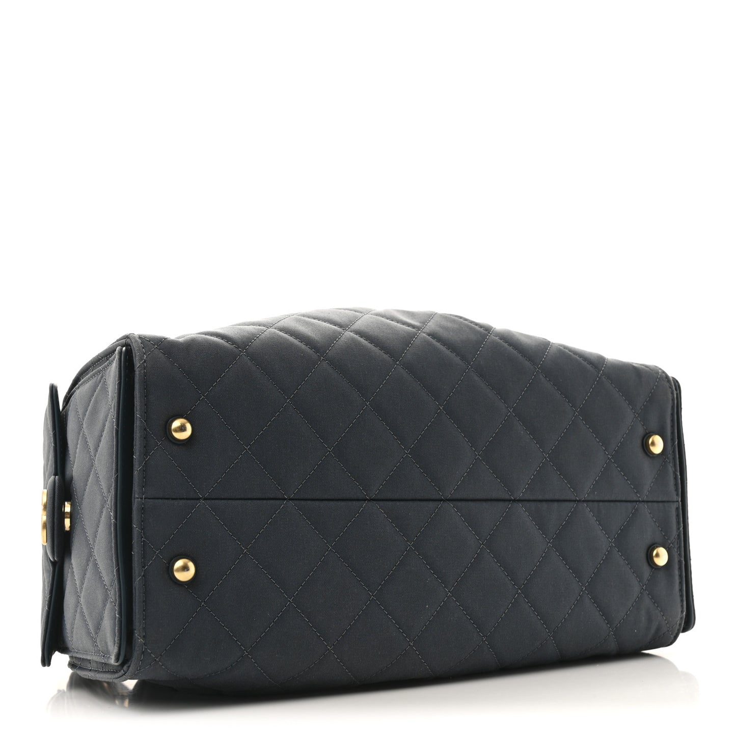 Canvas Quilted Medium Chanel 25 Handbag Dark Blue