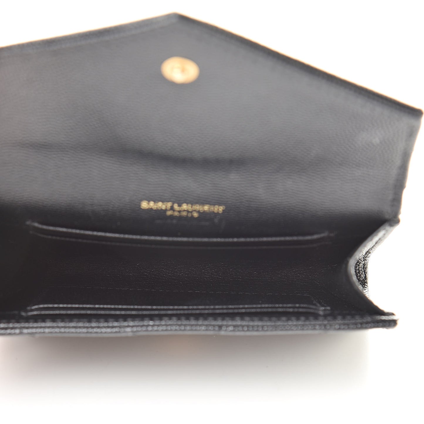 Grain De Poudre Matelasse Chevron Small Monogram Envelope Wallet Black