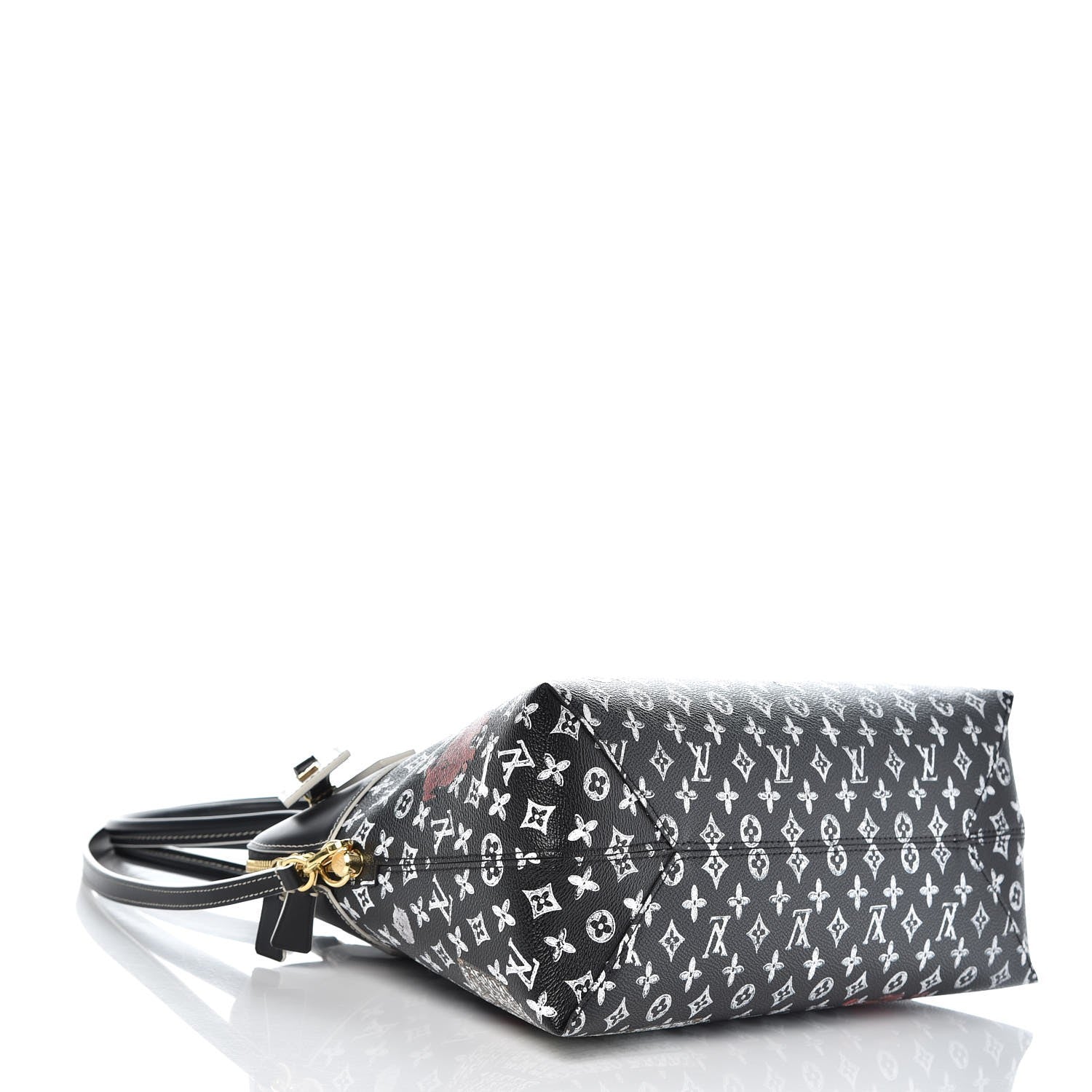 Louis Vuitton Calfskin Catogram Alma Souple MM Black 5 of 9