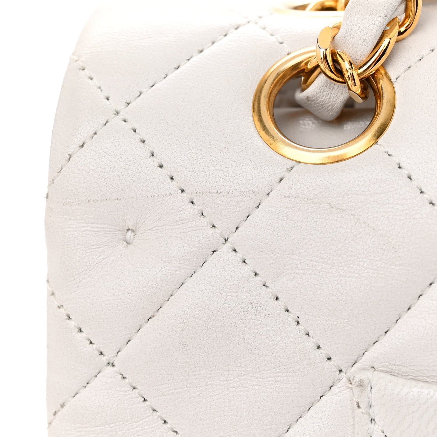 Chanel Lambskin Quilted Medium Double Flap White 15 of 20